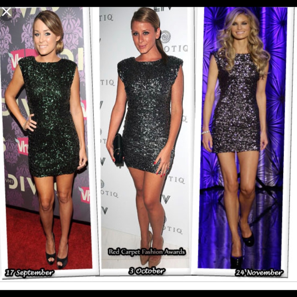 Alice + Olivia Sequin Dress with Keyhole Back